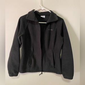 Columbia Jacket Women’s Size Medium Soft Shell Navy Blue Full Zip Fleece W …